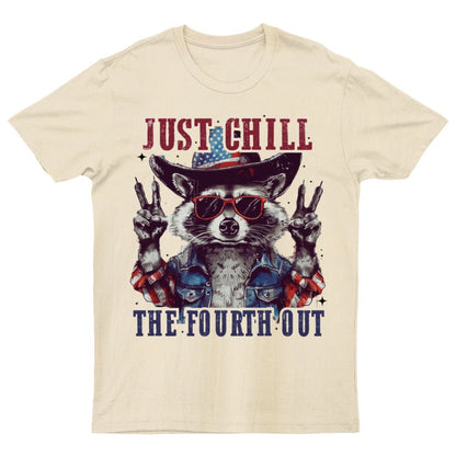 Raccoon Just chill the fourth out Independence Day 1776 Unisex T-Shirt