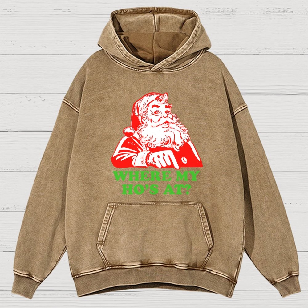 Ho Ho Ho Christmas Vintage Distressed Hoodie