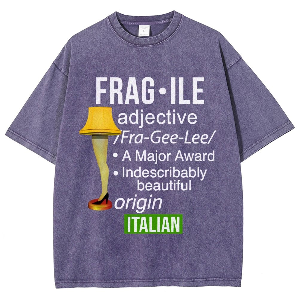 Funny Christmas Fragile Major Award Leg Lamp Vintage Distressed T-shirt