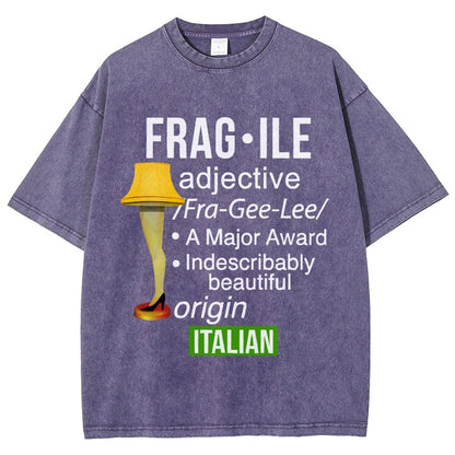 Funny Christmas Fragile Major Award Leg Lamp Vintage Distressed T-shirt