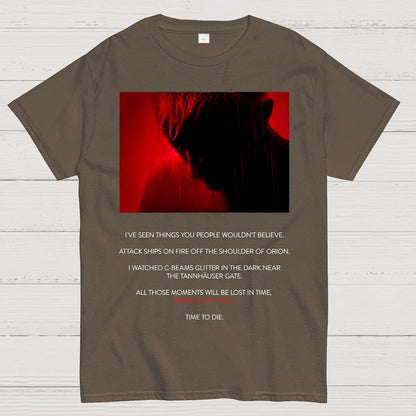 Tears in Rain-Tears in Red-Time to Die Geek T-Shirt