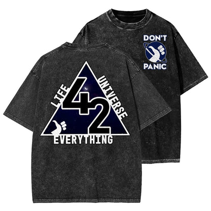 The Answer To The Ultimate Question Of Life The Universe And Everything Is 42. Washed T-shirt