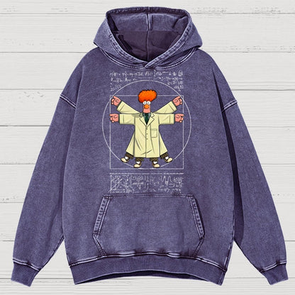 Vitruvian Puppet Vintage Distressed Hoodie
