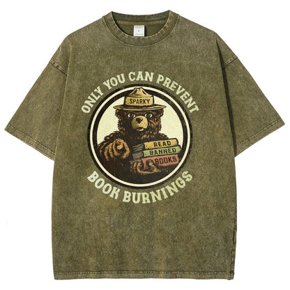 Only You Can Prevent Book Burnings Vintage Distressed T-shirt