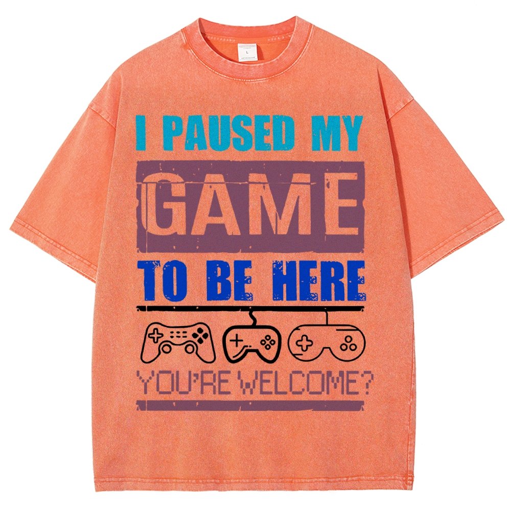 I Paused My Game To Be Here Vintage Distressed T-shirt