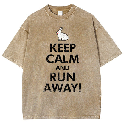 Keep Calm and Run Away! Vintage Distressed T-shirt
