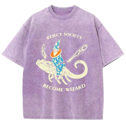 Reject-society become-wizard Vintage Distressed T-shirt