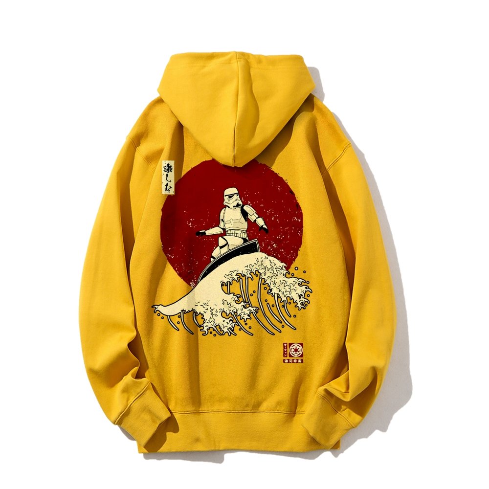 Cosmic Wave Printed Back Unisex Cotton Hoodie