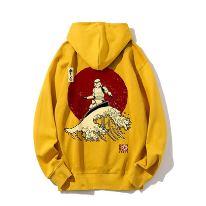 Cosmic Wave Printed Back Unisex Cotton Hoodie