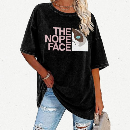 The Nope Face Vintage Distressed T-shirt