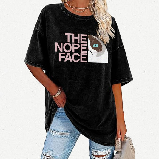 The Nope Face Vintage Distressed T-shirt