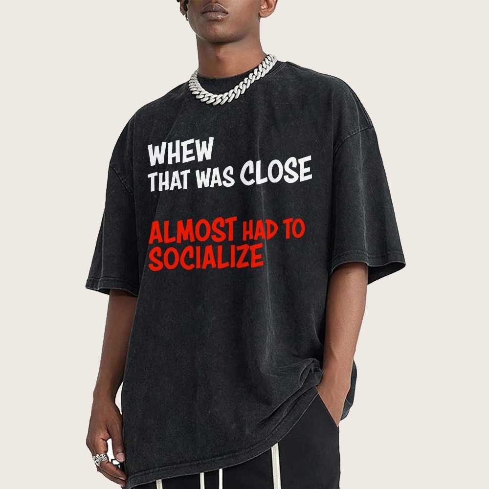 Almost Had To Socialize Vintage Distressed T-shirt