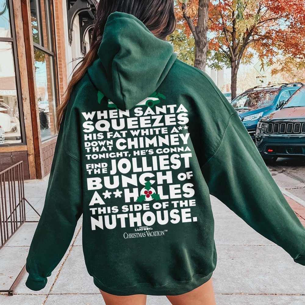 Christmas Vacation: Jolliest Bunch Geek Printed Back Cotton Hoodie