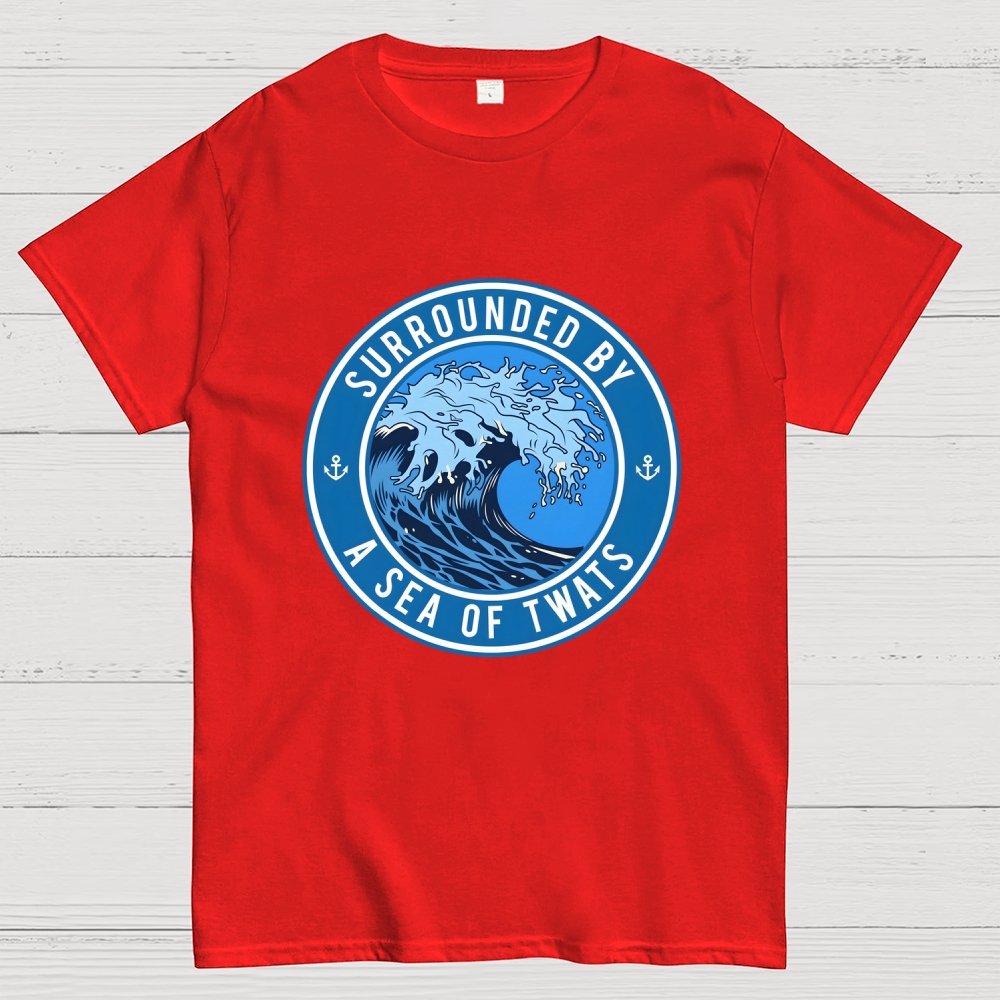 Surrounded by a sea of twats Unisex Geek T-Shirt