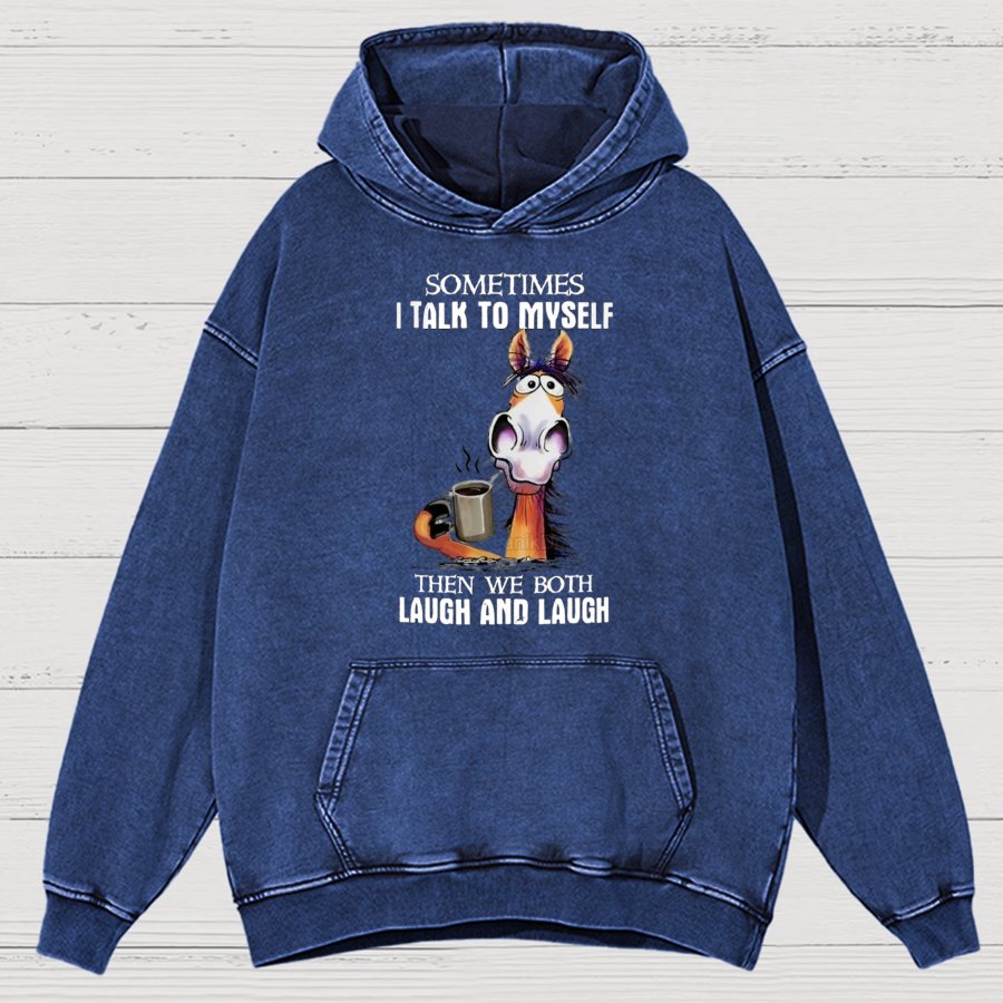 Sometimes I Talk To Myself Vintage Distressed Hoodie