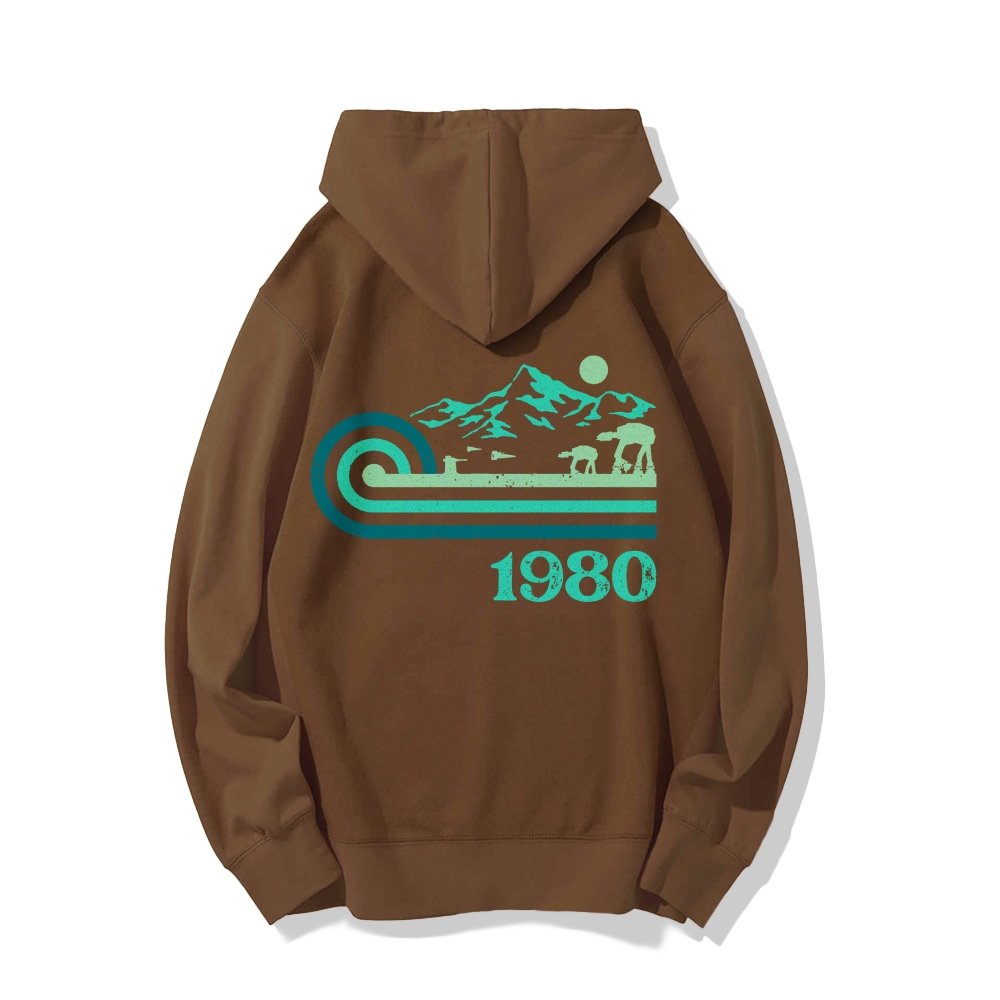 Retro Vintage Base Printed Back Unisex Cotton Hoodie