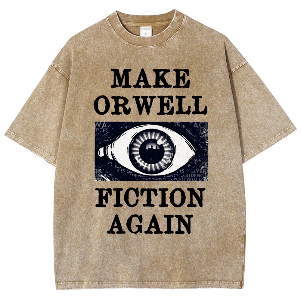 Make Orwell Fiction Again Vintage Distressed T-shirt