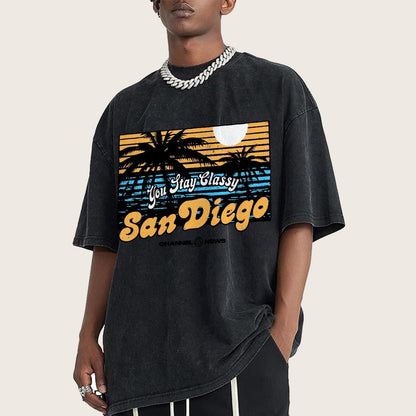 You Stay Classy San Diego Vintage Distressed T-shirt