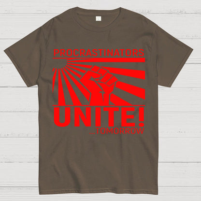 Procrastinators Unite Wall Geek T-Shirt