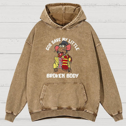 God Save My Little Broken Body Vintage Distressed Hoodie