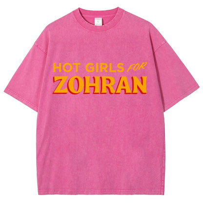 Hot Girls For Zohran Vintage Distressed T-shirt
