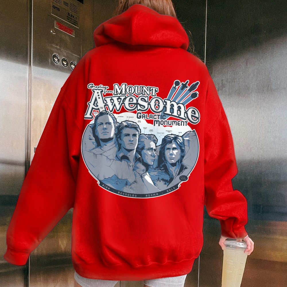 Mt. Awesome Printed Back Unisex Cotton Hoodie