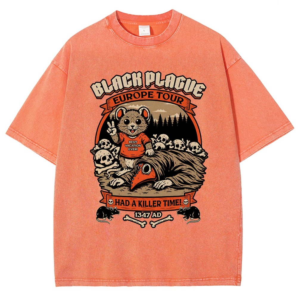 Black Plague Vacation Rat Vintage Distressed T-shirt