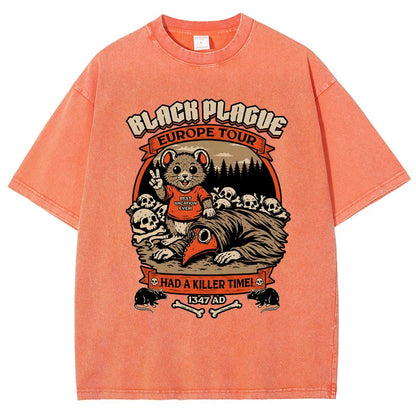 Black Plague Vacation Rat Vintage Distressed T-shirt
