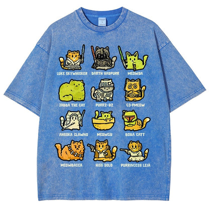 Cats of the Stars Vintage Distressed T-shirt