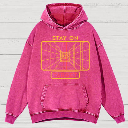 Stay On Target Geeky Vintage Distressed Hoodie
