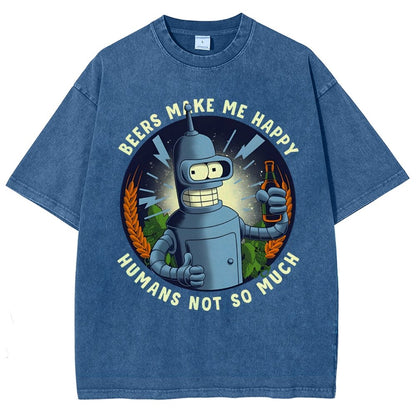Beers Make Me Happy Vintage Distressed T-shirt
