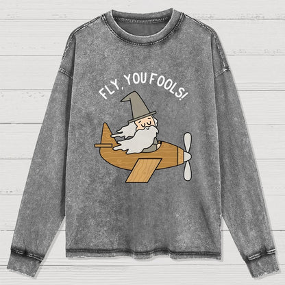 Fly Fools Washed Long Sleeve Tee