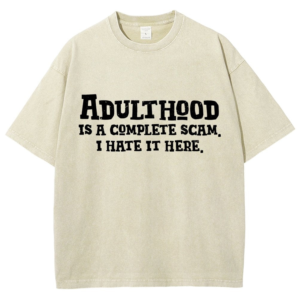 Adulthood Is A Scam Vintage Distressed T-shirt