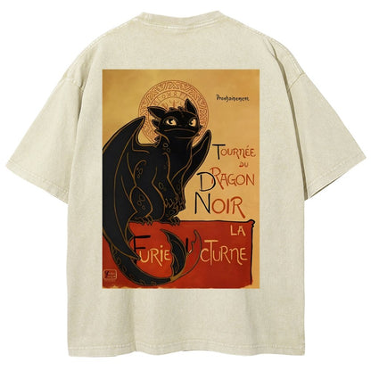 Le Dragon Noir Back Washed T-Shirt