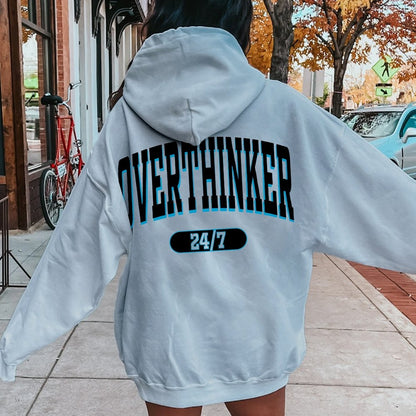 Overthinker All the time Printed Back Cotton Hoodie