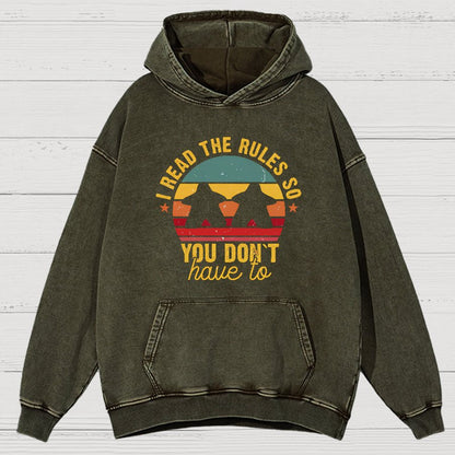 I Read The Rules So You Don't Have To ,Board Game Vintage Distressed Hoodie