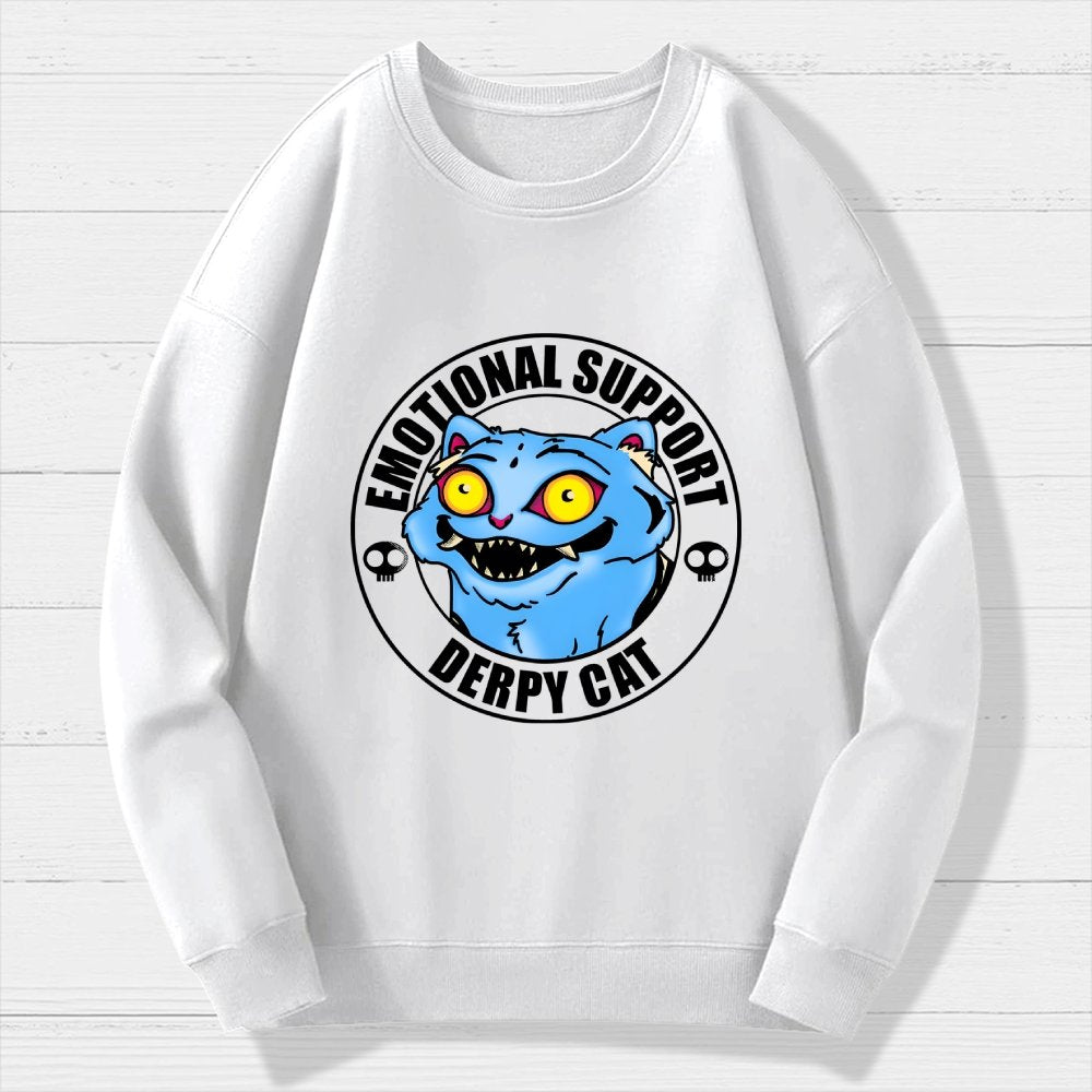 Emotional Support Cat Geek Cotton Sweatshirt