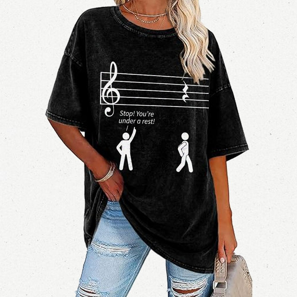 Stop Under A Rest Music Vintage Distressed T-shirt