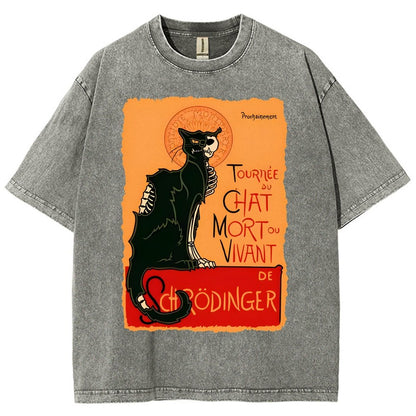 Le chat noir de Schrödinger Vintage Distressed T-shirt