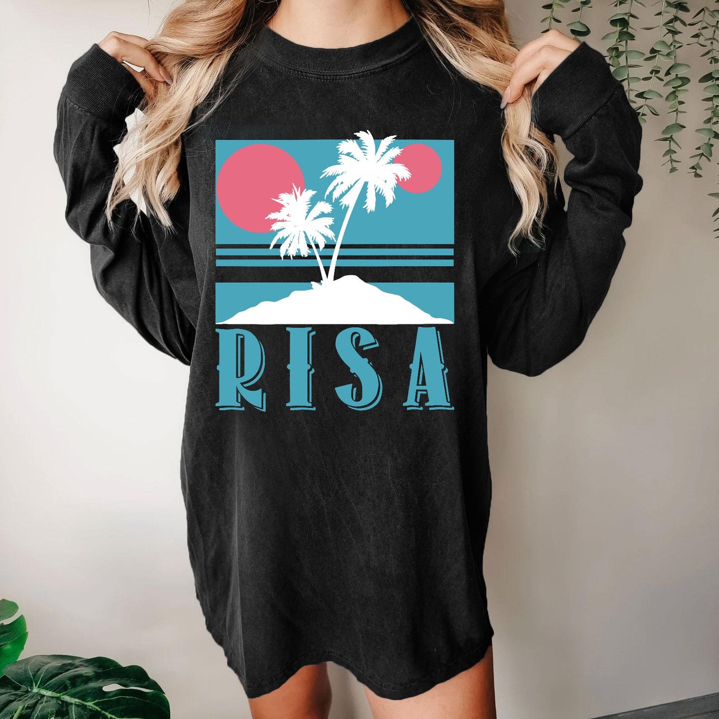 Planet Oasis Vacation Washed Long Sleeve Tee