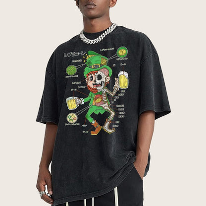 LEPRECHAUN ANATOMY-St. Patrick's Day Vintage Distressed T-shirt
