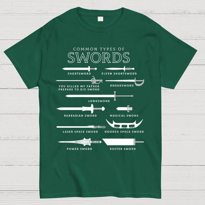 Common Types Of Swords Geek T-Shirt