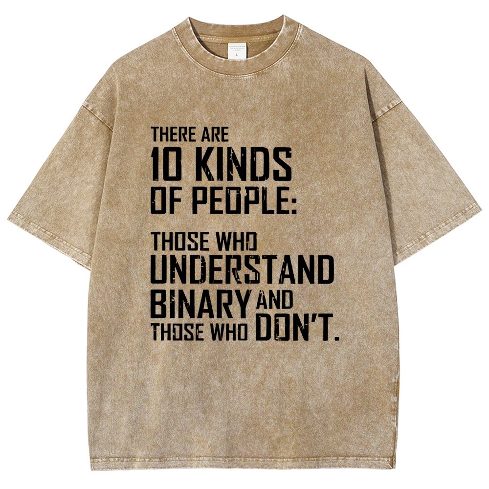 10 Kinds Of People Binary Vintage Distressed T-shirt