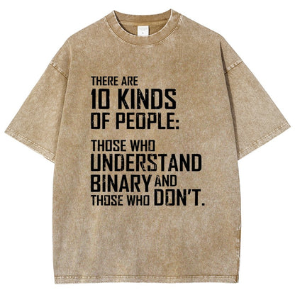 10 Kinds Of People Binary Vintage Distressed T-shirt
