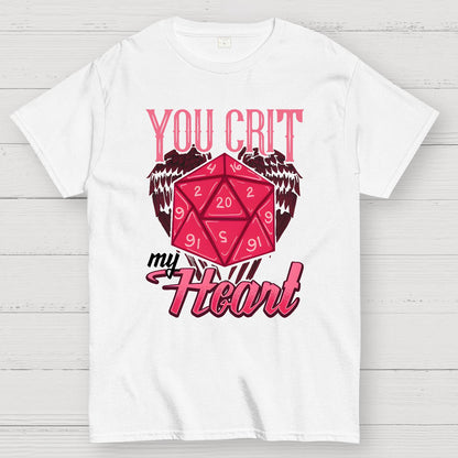 You Crit My Heart Fun Board Game Valentine's Day Nerd T-Shirt