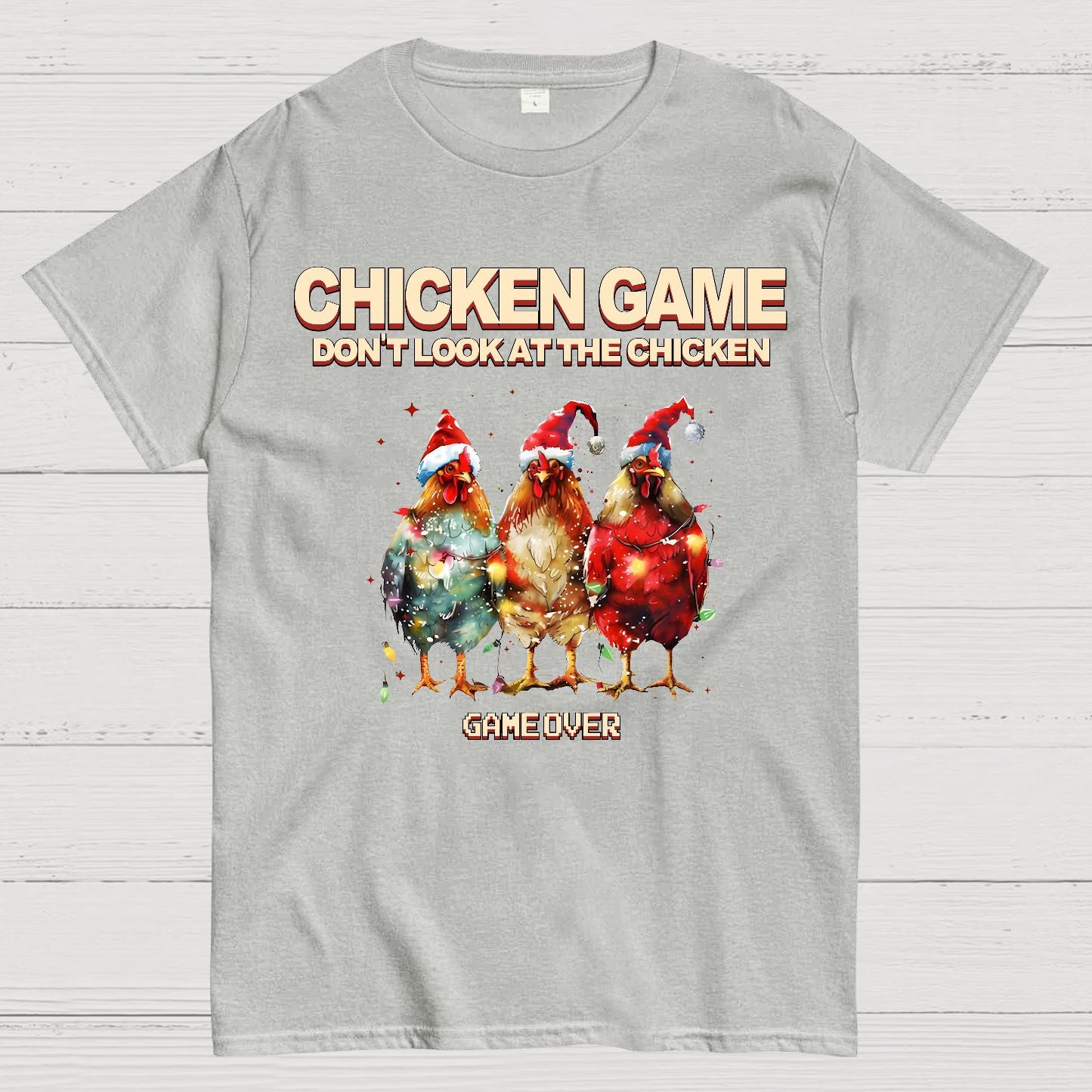 Chicken Game Christmas Geek T-Shirt