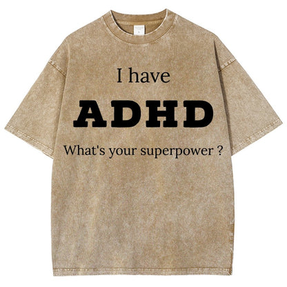 Adhd Is My Superpower Vintage Distressed T-shirt