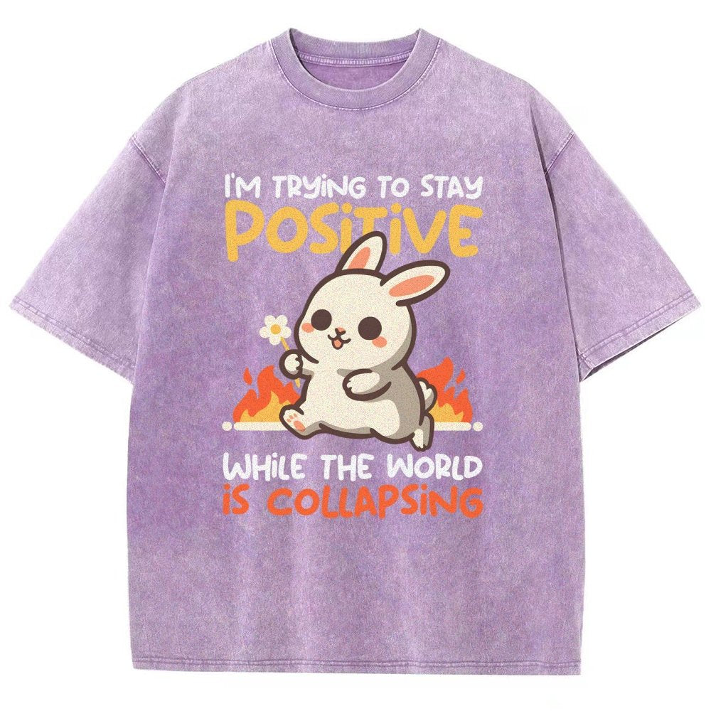 Trying To Stay Positive Vintage Distressed T-shirt