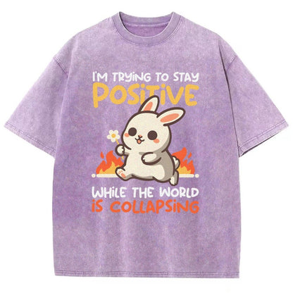 Trying To Stay Positive Vintage Distressed T-shirt