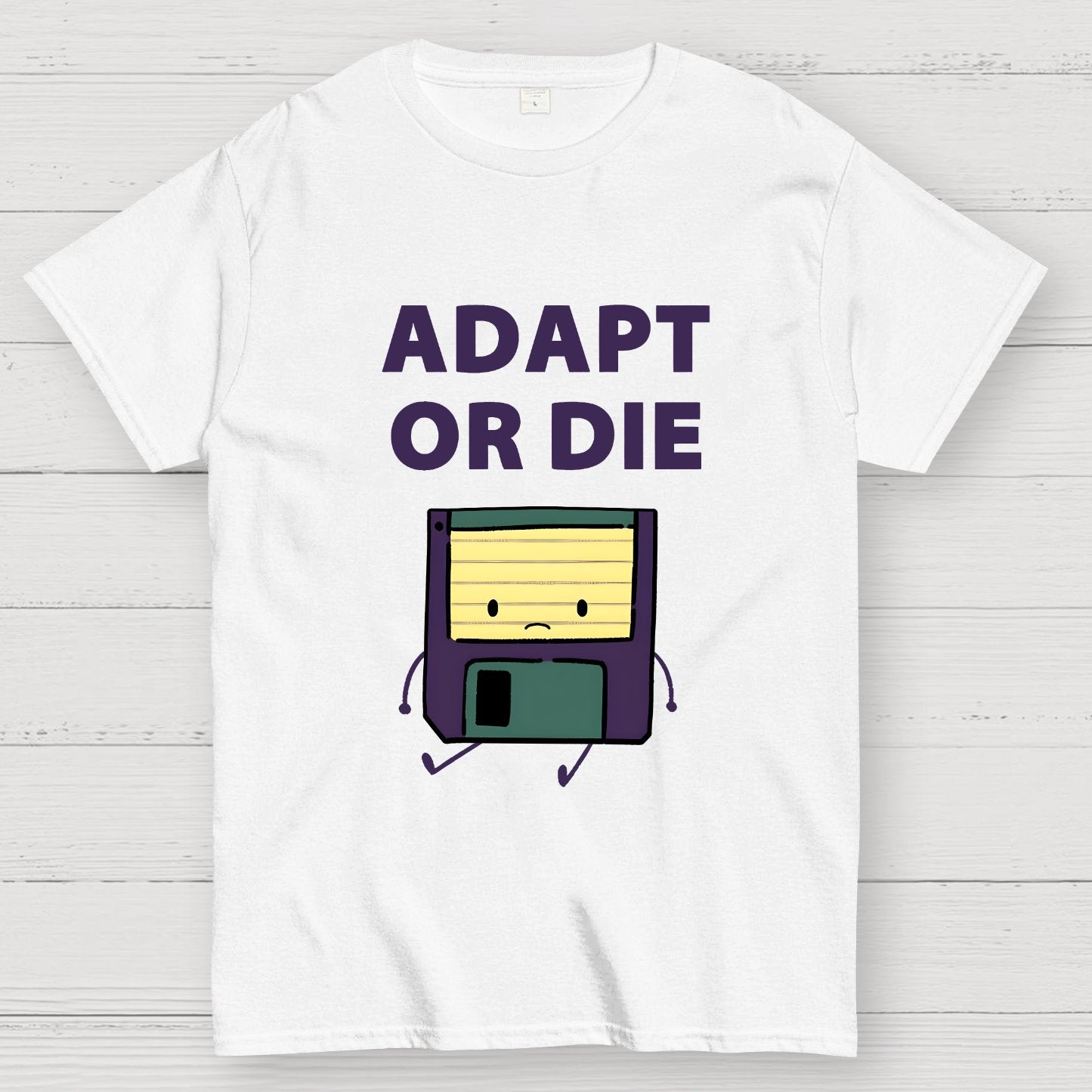 Adapt or Die Floppy Disk Geek T-Shirt